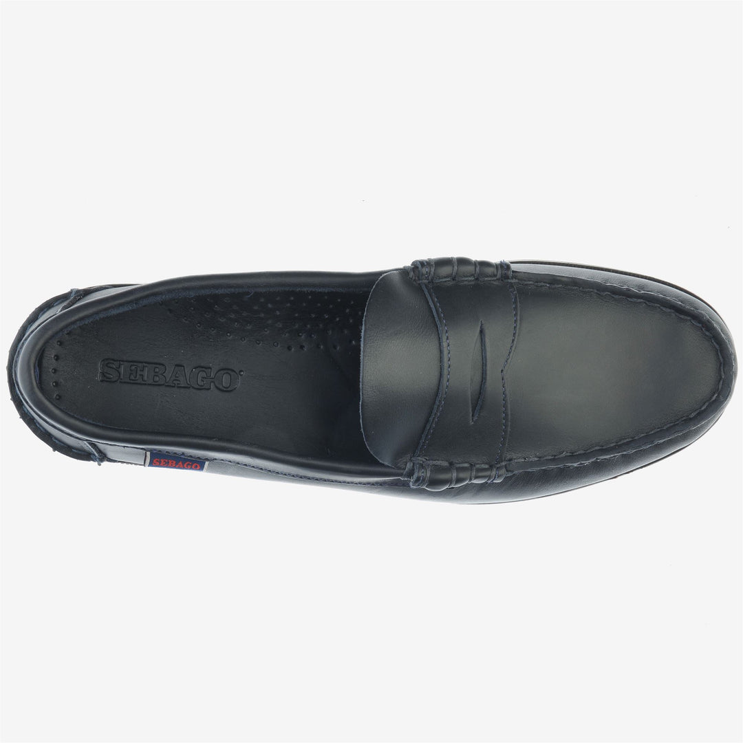 Navy Blue Men's Nautical Leather Moccasin Footwear main