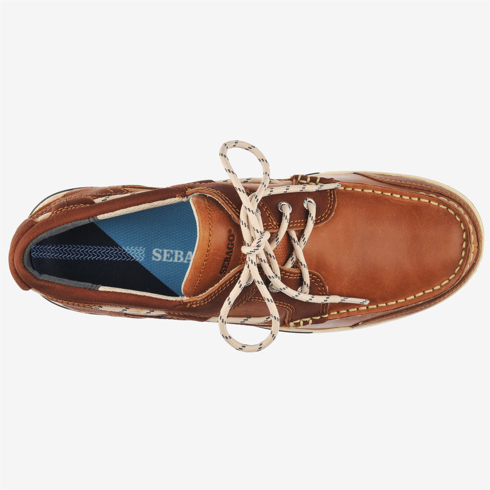 Cognac-orange Segel-Mokassins für Herren mit Gummisohle 02