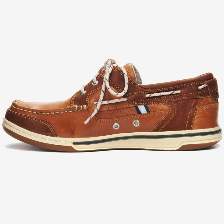 Mocassini da Vela Uomo in Arancione Cognac con Suola in Gomma 3