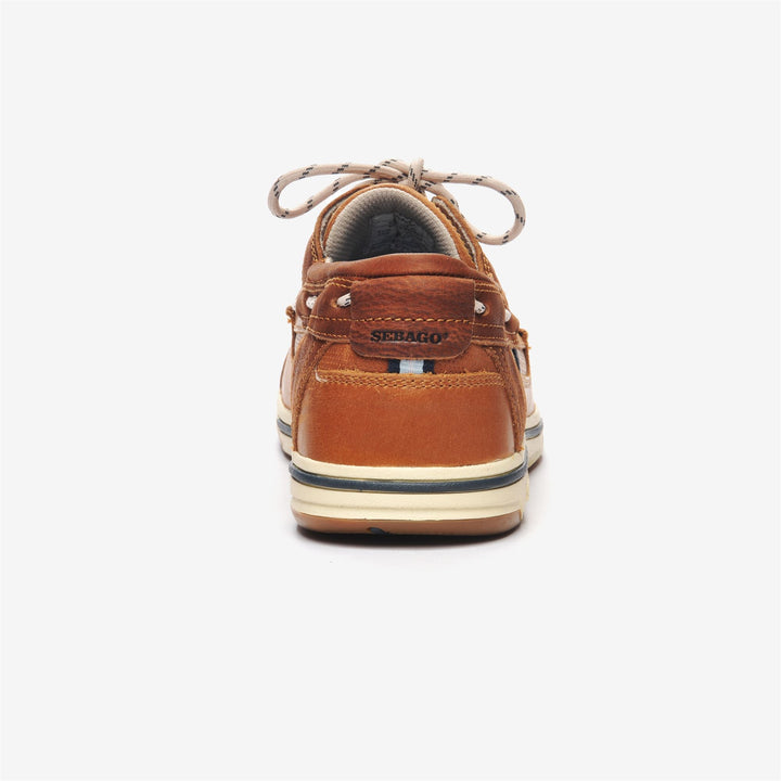 Mocassini da Vela Uomo in Arancione Cognac con Suola in Gomma 5