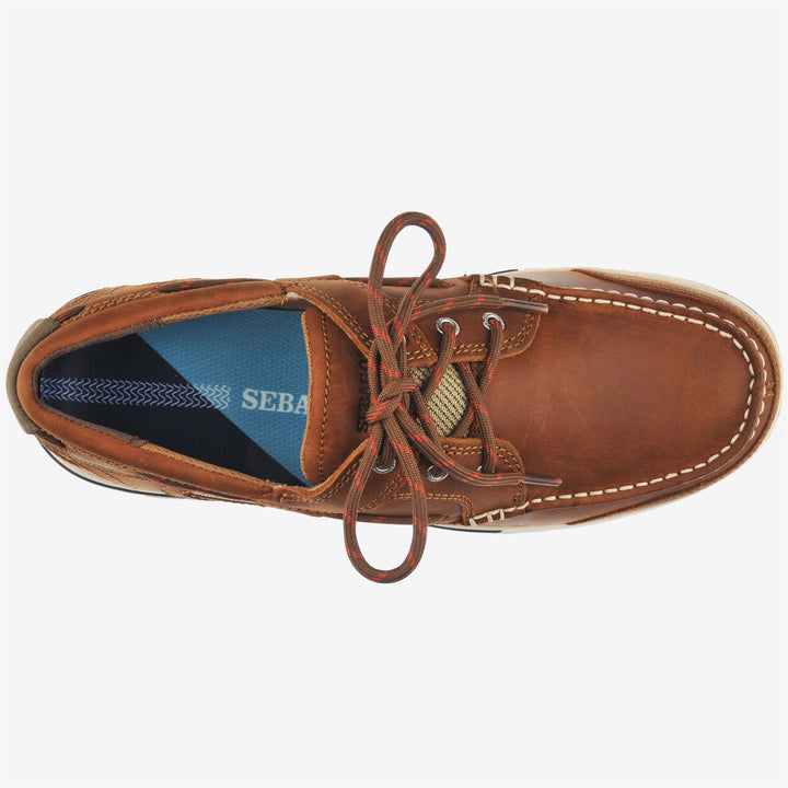 Cinnamon brown Men's Sailing Moccasin Footwear with Flexible Design 4