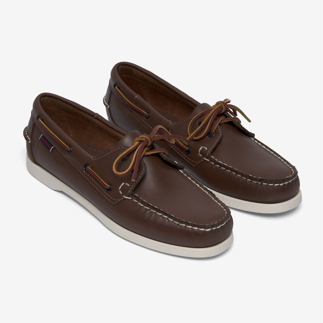 Brown Women's Nautical Moccasin Boat Shoes for Yachting main