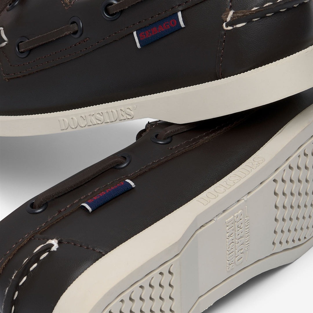 Dark Brown Women's Nautical Moccasin Boat Shoes main