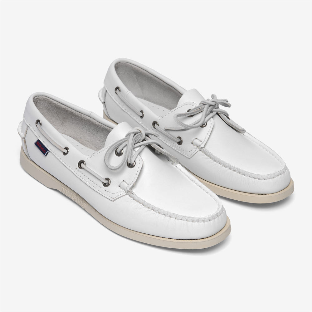 Grey White Women's Nautical Moccasin Boat Shoes for Yachting 02