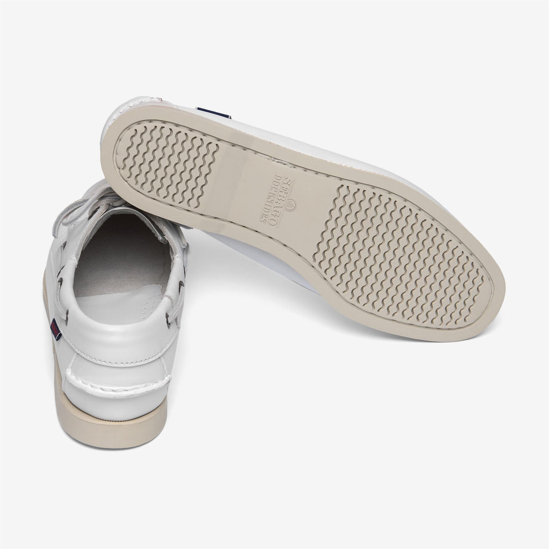 Grey White Women's Nautical Moccasin Boat Shoes for Yachting main