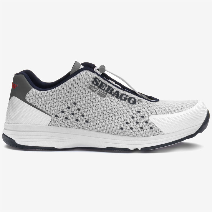 Grey White Men's Low Cut Sailing Sneakers with Water-Draining Technology 1