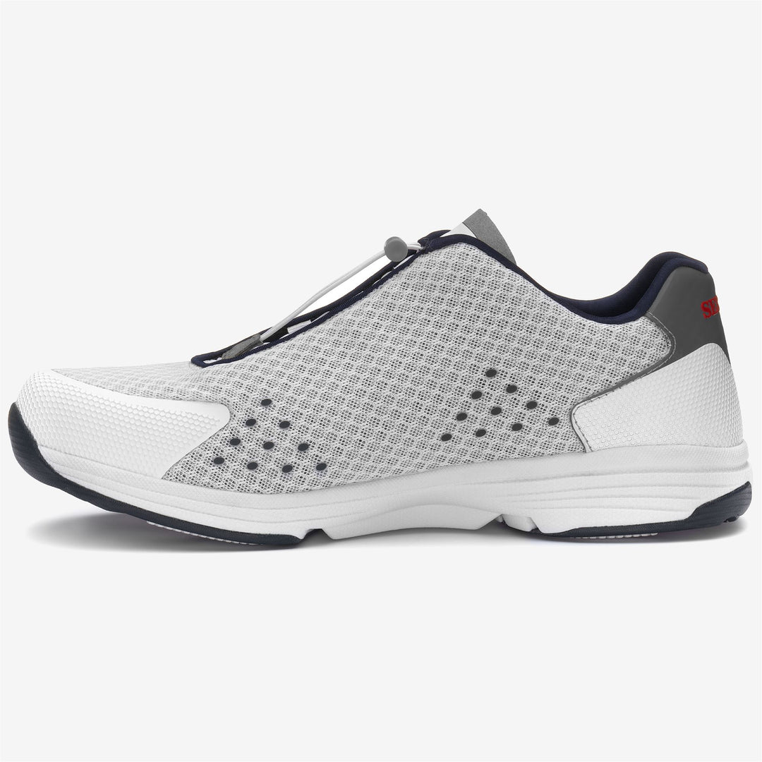 Grey White Men's Low Cut Sailing Sneakers with Water-Draining Technology main