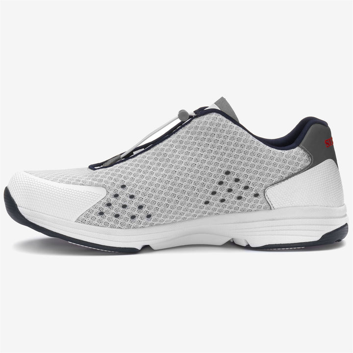Grey White Men's Low Cut Sailing Sneakers with Water-Draining Technology 3