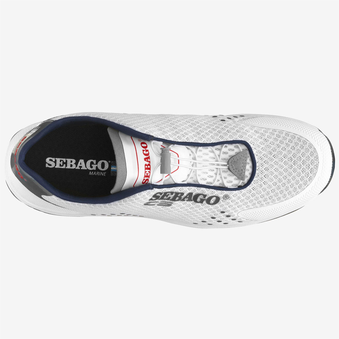 Grey White Men's Low Cut Sailing Sneakers with Water-Draining Technology main