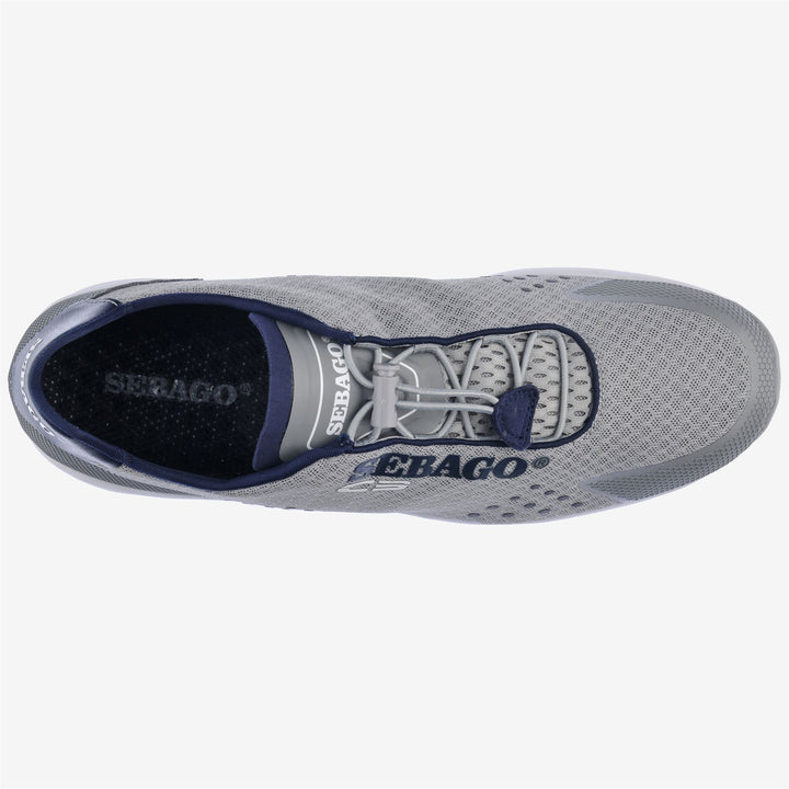 Grey Navy Men's Low Cut Sailing Sneakers with Water-Draining Technology 4
