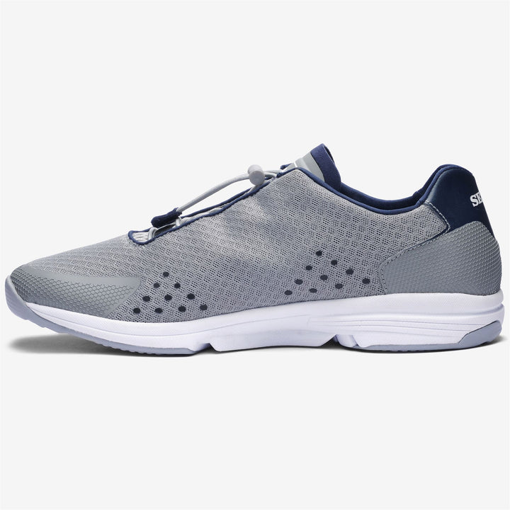 Grey Navy Men's Low Cut Sailing Sneakers with Water-Draining Technology 3