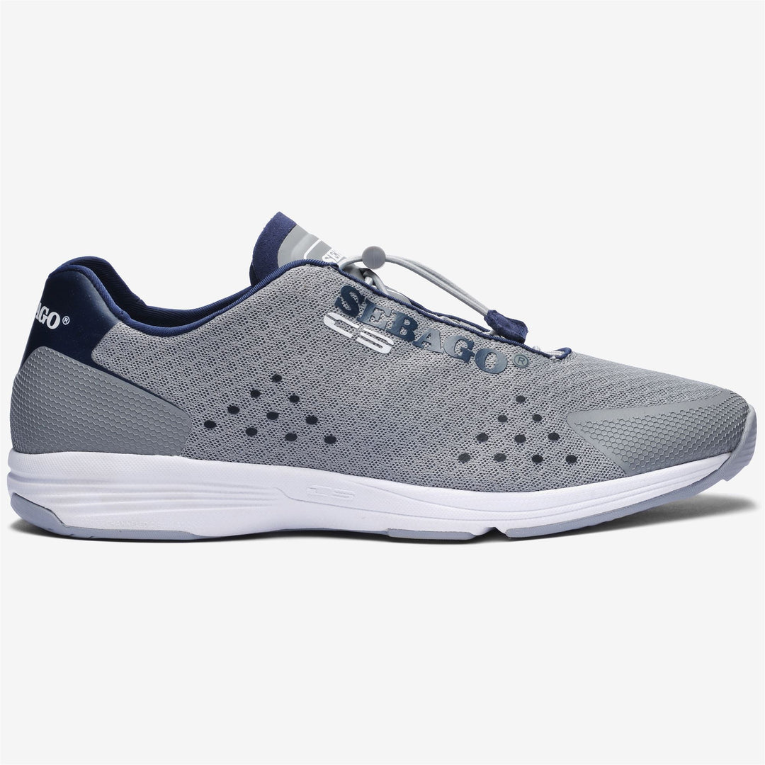 Grey Navy Men's Low Cut Sailing Sneakers with Water-Draining Technology 01