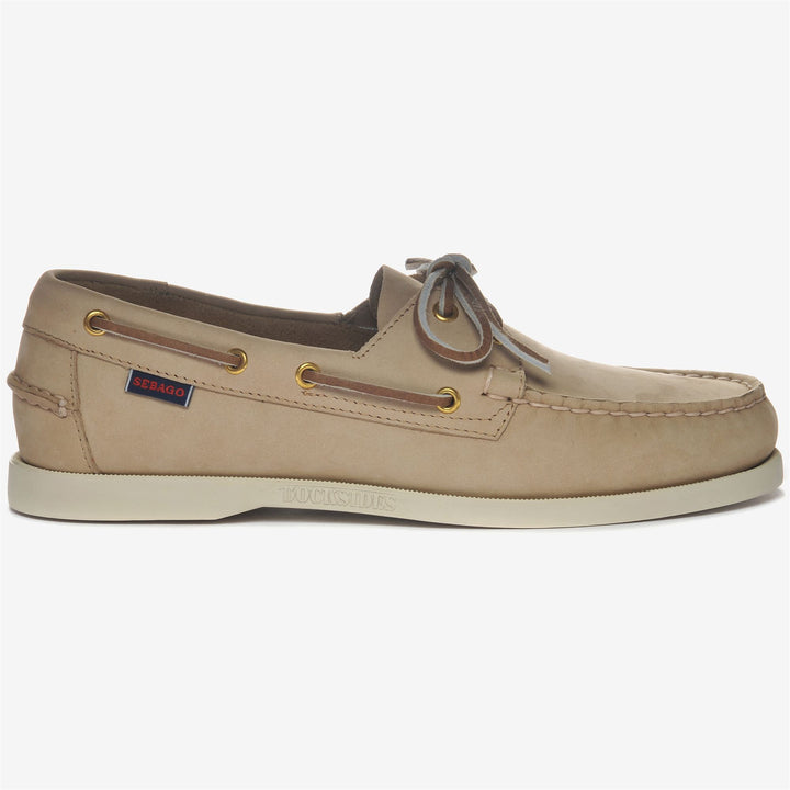 Mocassins bateau beiges en nubuck pour homme avec semelle antidérapante 1