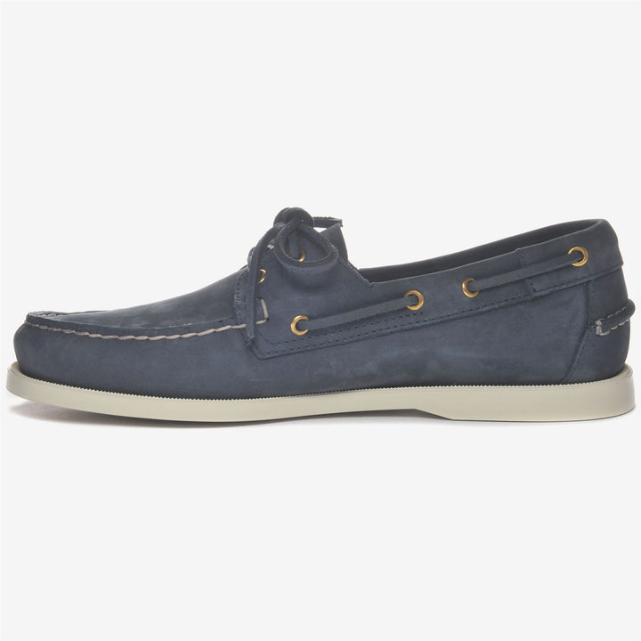 Blue Men's Nautical Nubuck Moccasin Boat Shoes 3
