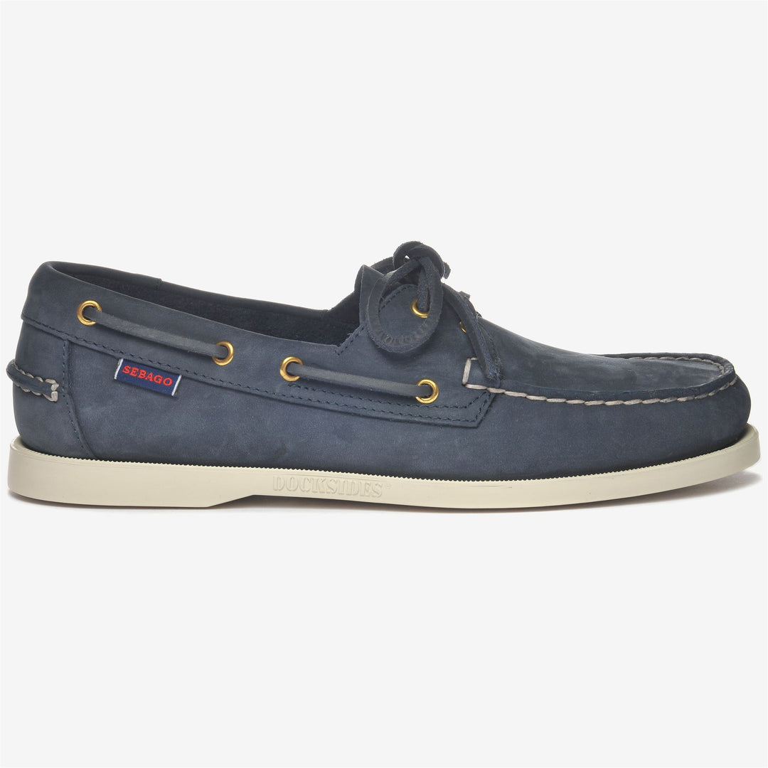 Blue Men's Nautical Nubuck Moccasin Boat Shoes main