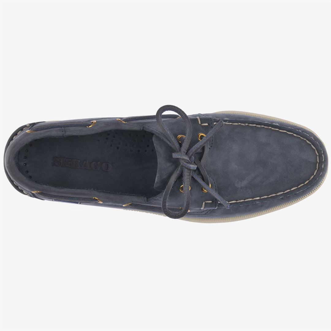 Blue Men's Nautical Nubuck Moccasin Boat Shoes main