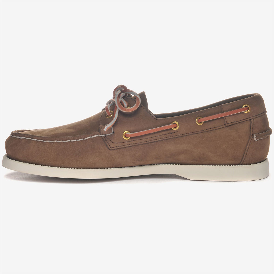 Brown Men's Nubuck Boat Moccasins with Anti-Slip Sole main