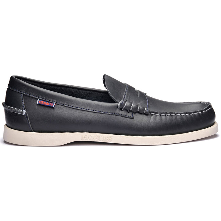 Navy Blue Men's Nautical Leather Moccasins for Yachting 1