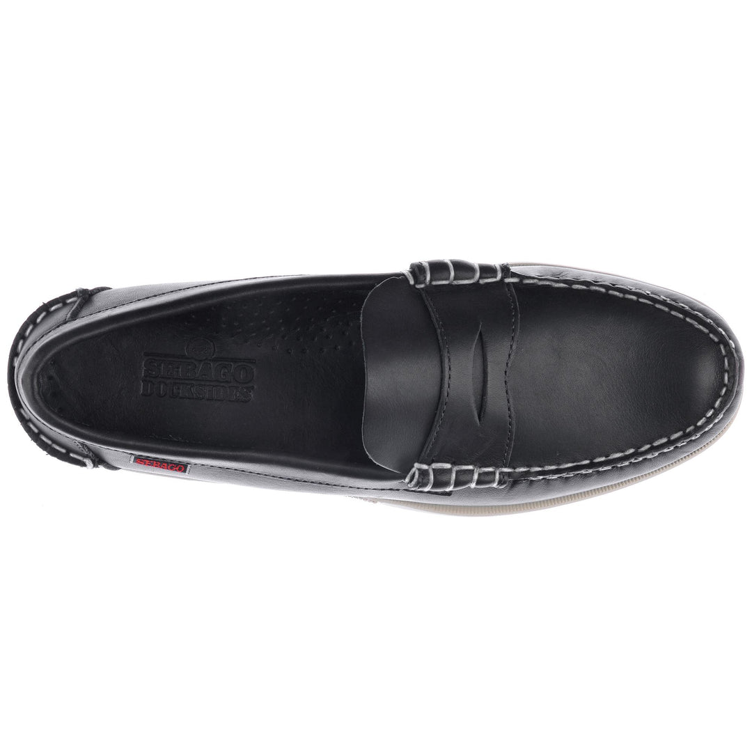 Navy Blue Men's Nautical Leather Moccasins for Yachting main