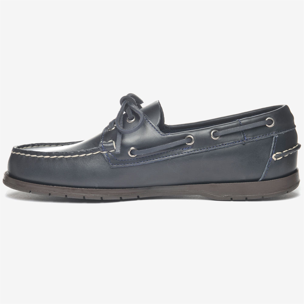 Navy Blue Men's Nautical Slip-On Moccasins with Antislip Sole 02