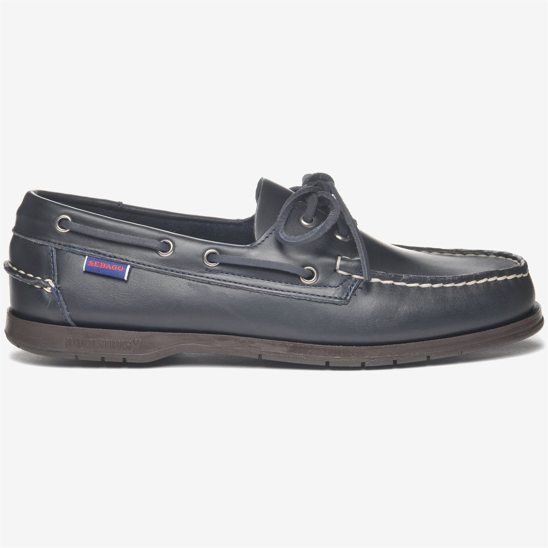 Navy Blue Men's Nautical Slip-On Moccasins with Antislip Sole main