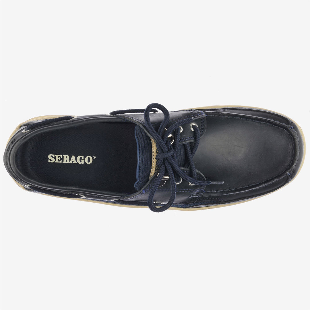 Navy Blue Men's Low Cut Sailing Moccasins with Slip-Resistant Sole main