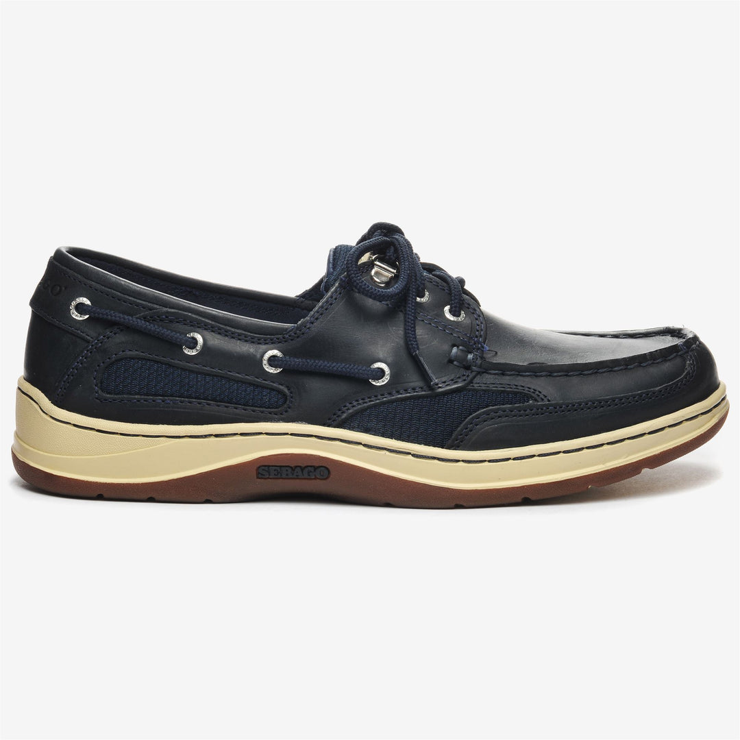 Navy Blue Men's Low Cut Sailing Moccasins with Slip-Resistant Sole 01