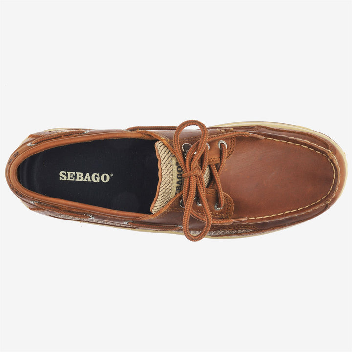 Brown Orange Men's Sailing Moccasins with Slip-Resistant Sole 4