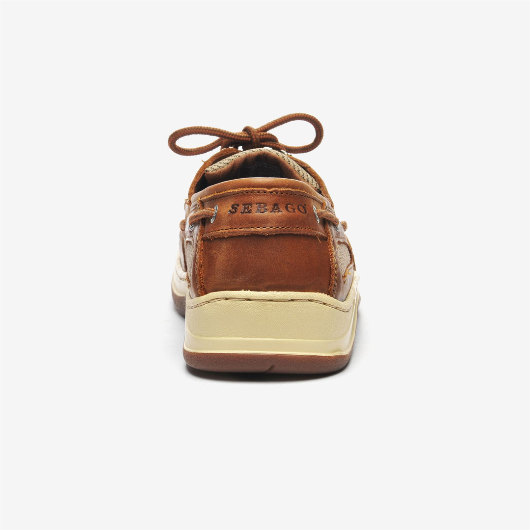 Brown Orange Men's Sailing Moccasins with Slip-Resistant Sole main