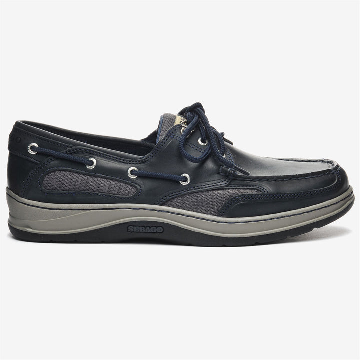 Navy Blue Men's Low Cut Sailing Moccasins with Slip-Resistant Sole 1