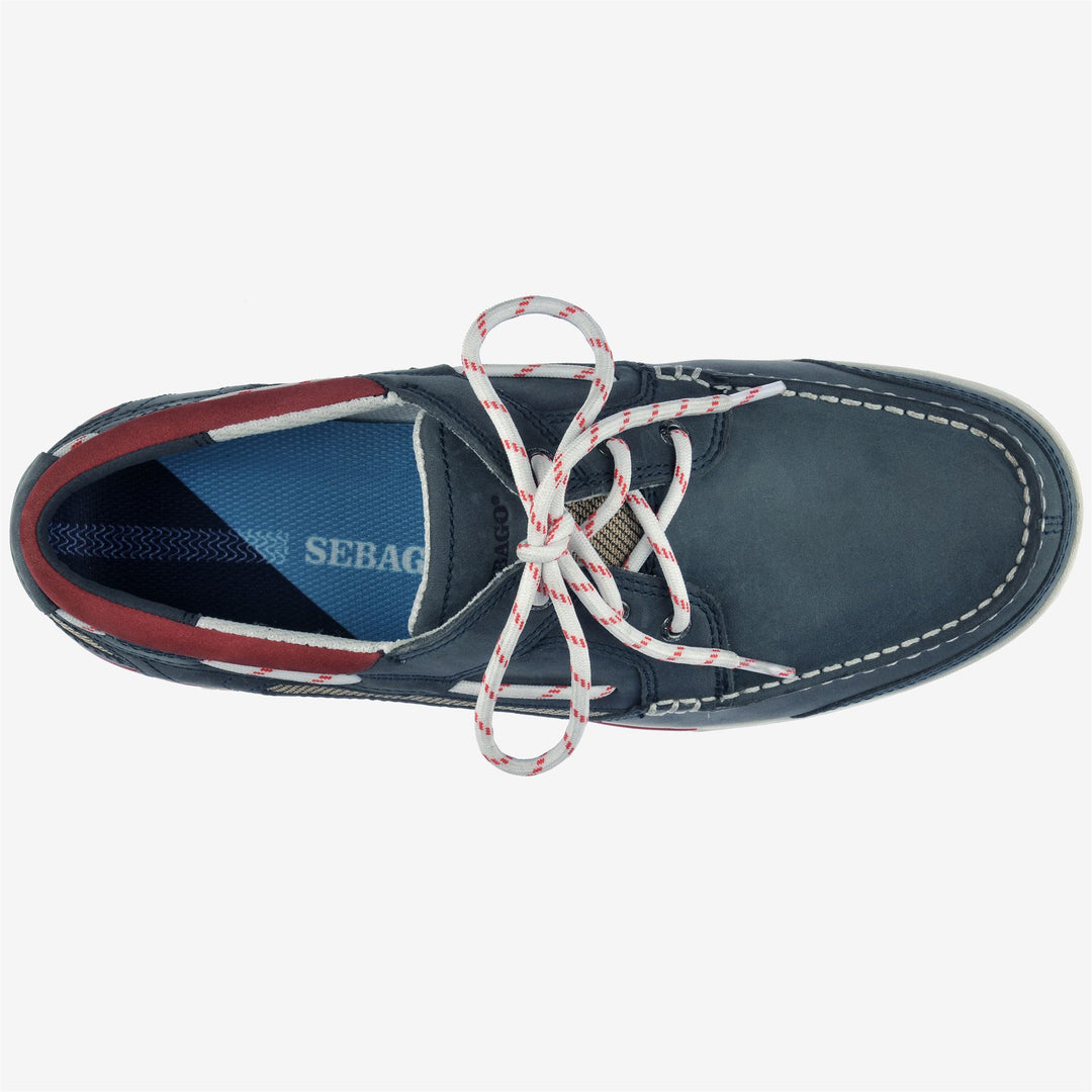 Navy Blue Men's Sailing Moccasins with Anti-Slip Grip main