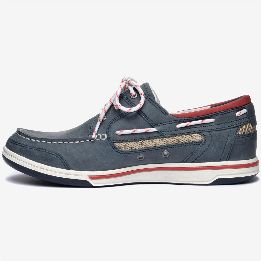 Navy Blue Men's Sailing Moccasins with Anti-Slip Grip main