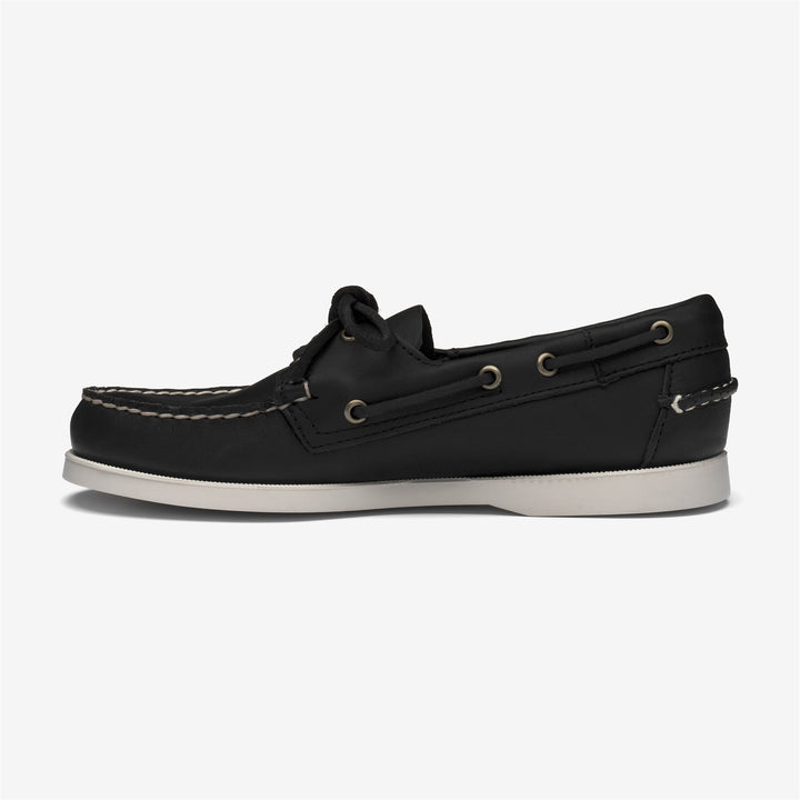 Mocassins bateau en cuir noir pour homme, pour la navigation de plaisance 3