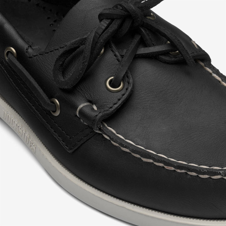 Mocassins bateau en cuir noir pour homme, pour la navigation de plaisance 6
