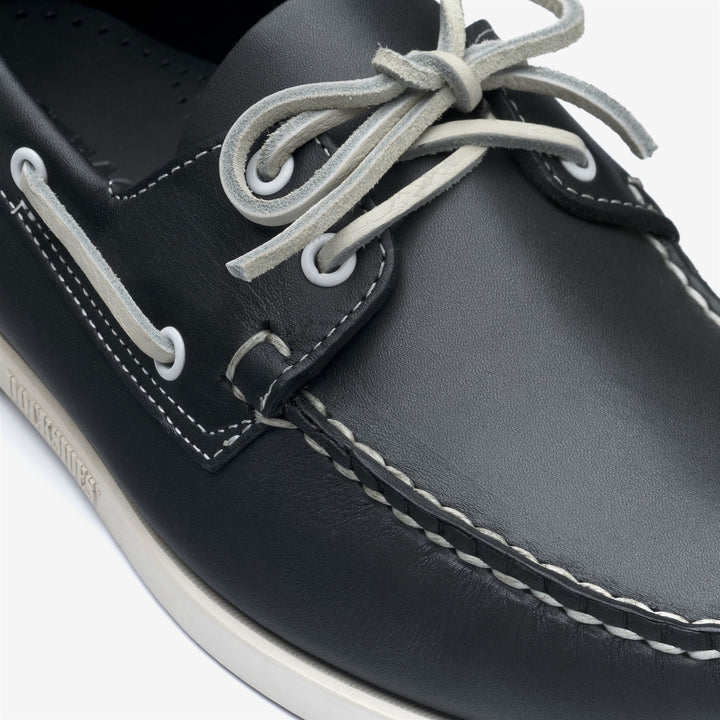 Navy Blue Men's Leather Docksides Moccasin for Yachting 6