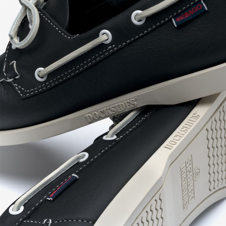 Navy Blue Men's Leather Docksides Moccasin for Yachting 5