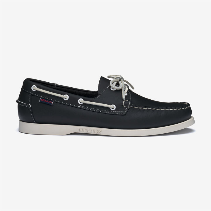Navy Blue Men's Leather Docksides Moccasin for Yachting 1
