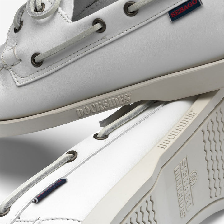 Grau-weiße Herren-Mokassin-Bootsschuhe aus nautischem Leder 4