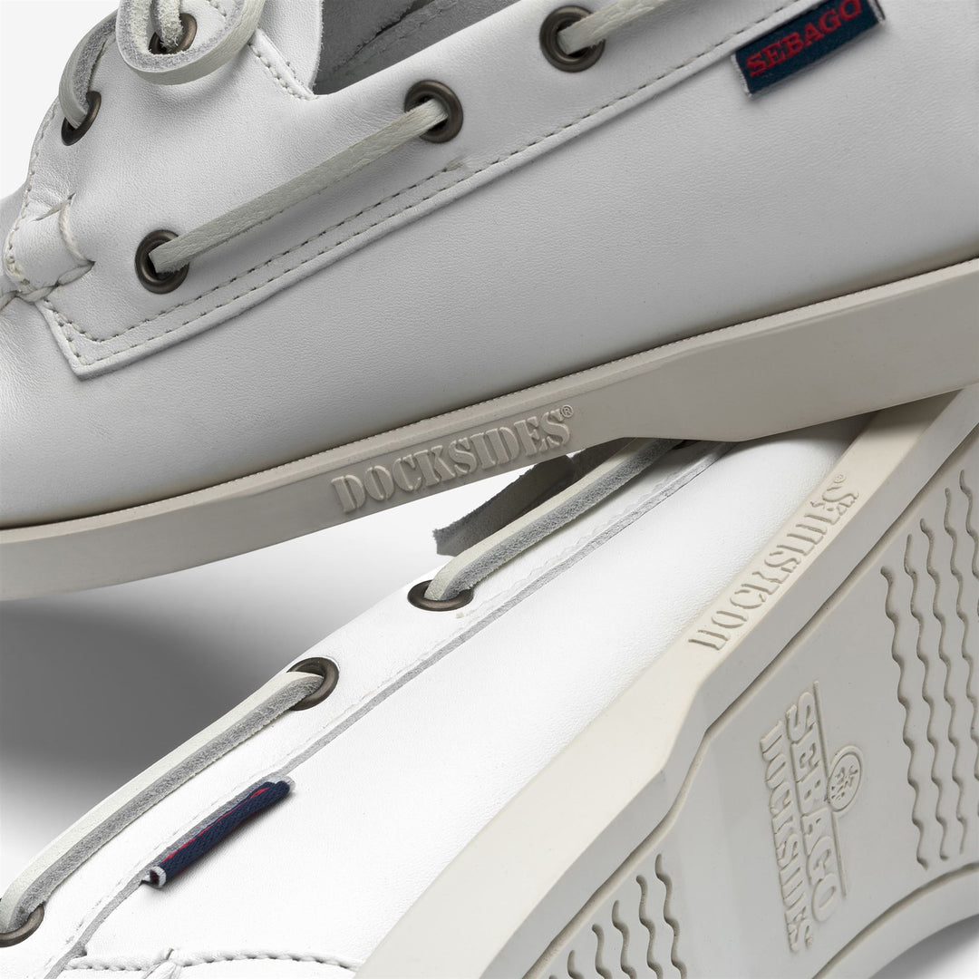 Mocassini da Barca in Pelle Uomo Grigio e Bianco Nautici main