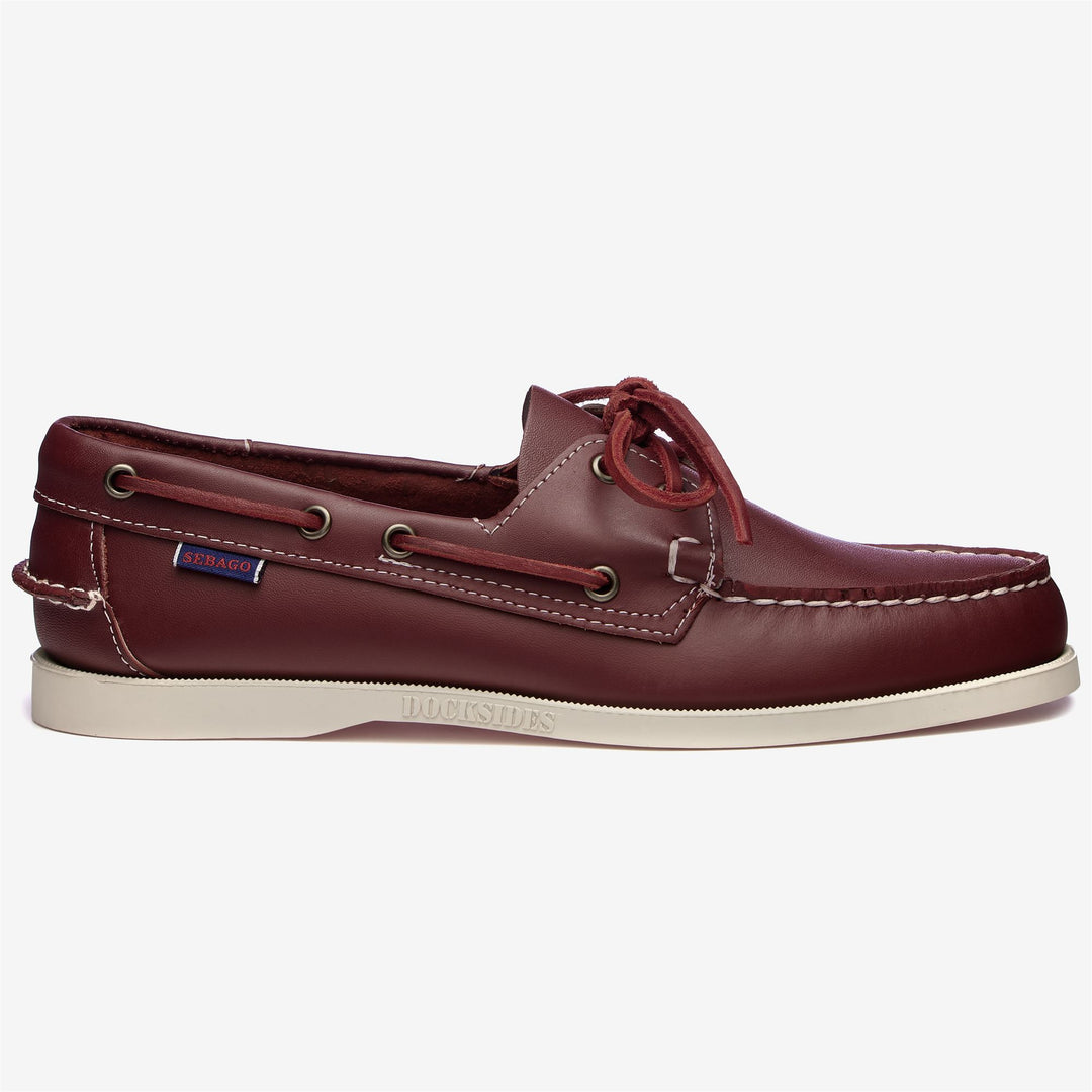 Dark Red Men's Nautical Moccasin Boat Shoes for Yachting 01