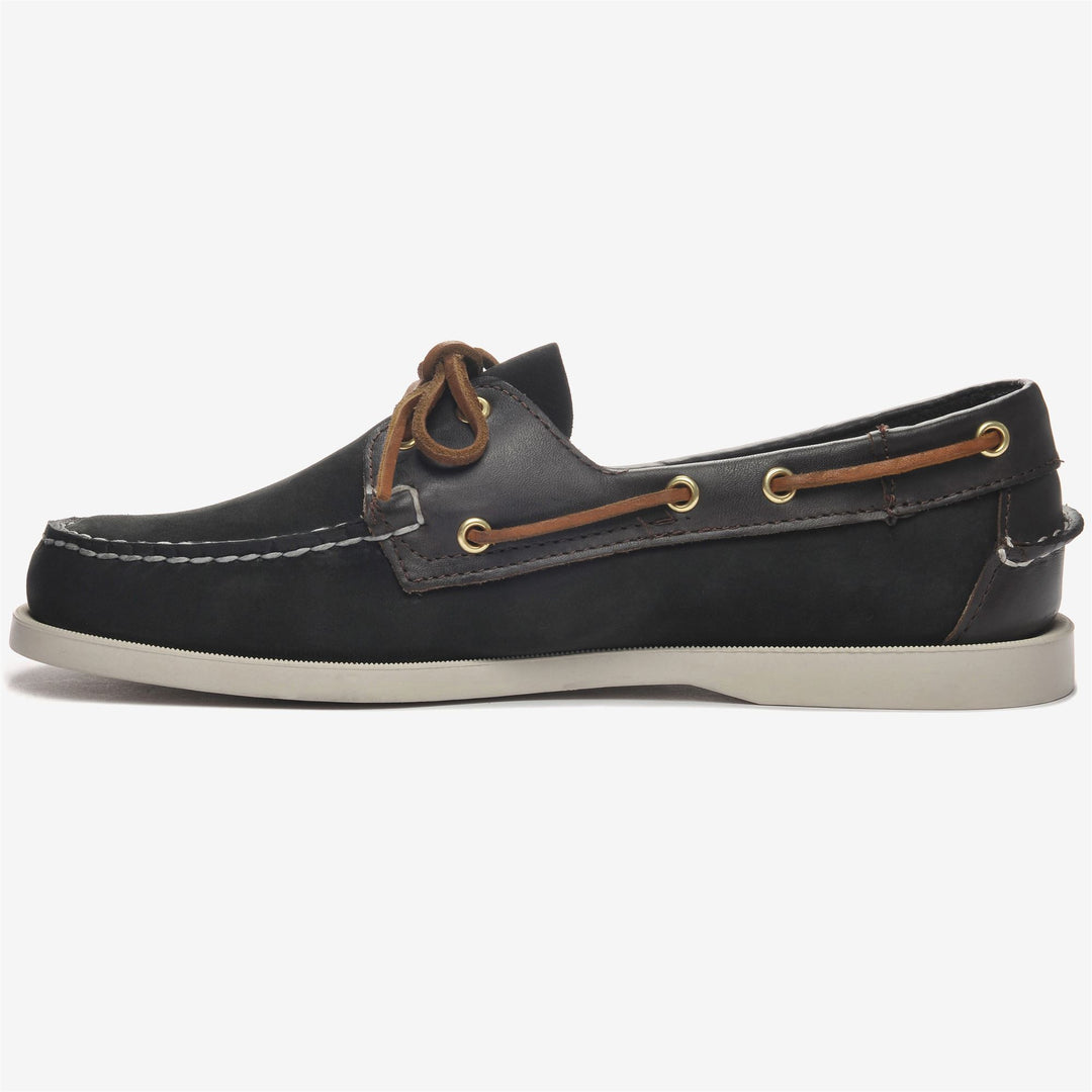 Mocassini Nautici Docksides Uomo Marrone Nero per Yachting main