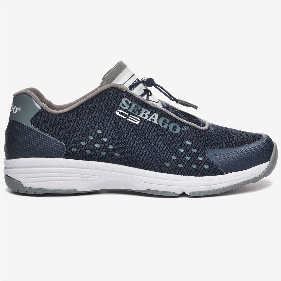 Navy Blue Women's Low Cut Sailing Sneakers with Drainage Technology 01