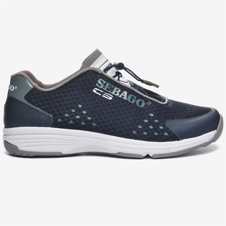 Marineblaue Segel-Sneakers mit niedrigem Schnitt und Drainage-Technologie für Damen 1