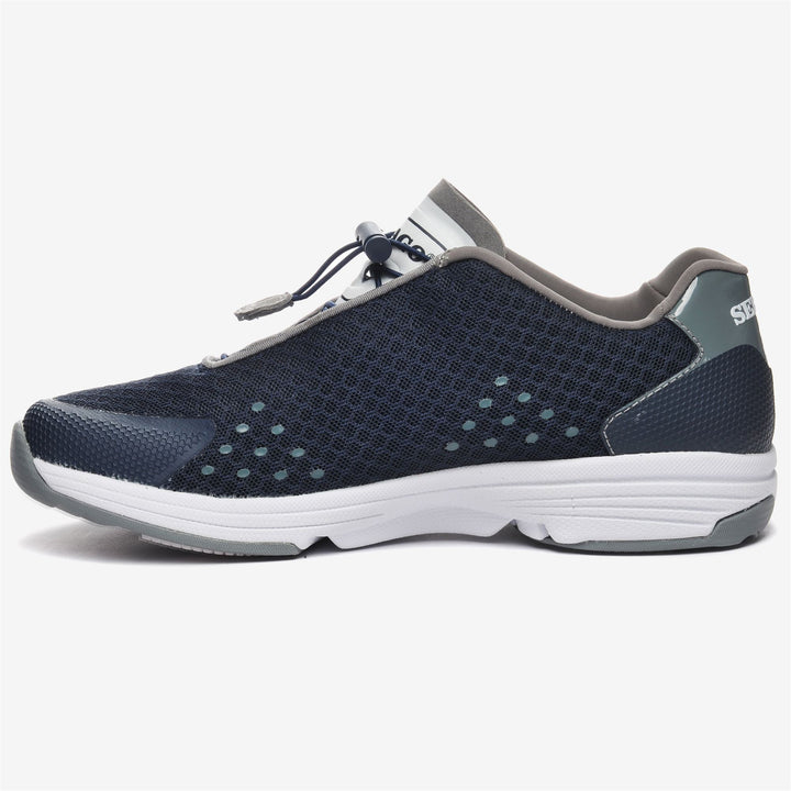 Marineblaue Segel-Sneakers mit niedrigem Schnitt und Drainage-Technologie für Damen 3