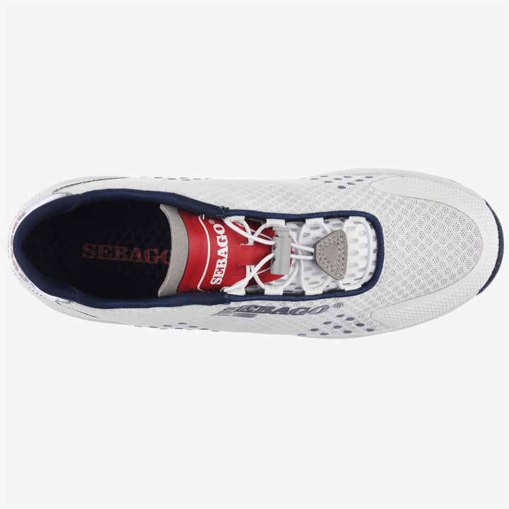 Grey White Women's Low Cut Sailing Sneakers with Water-Draining Technology 4