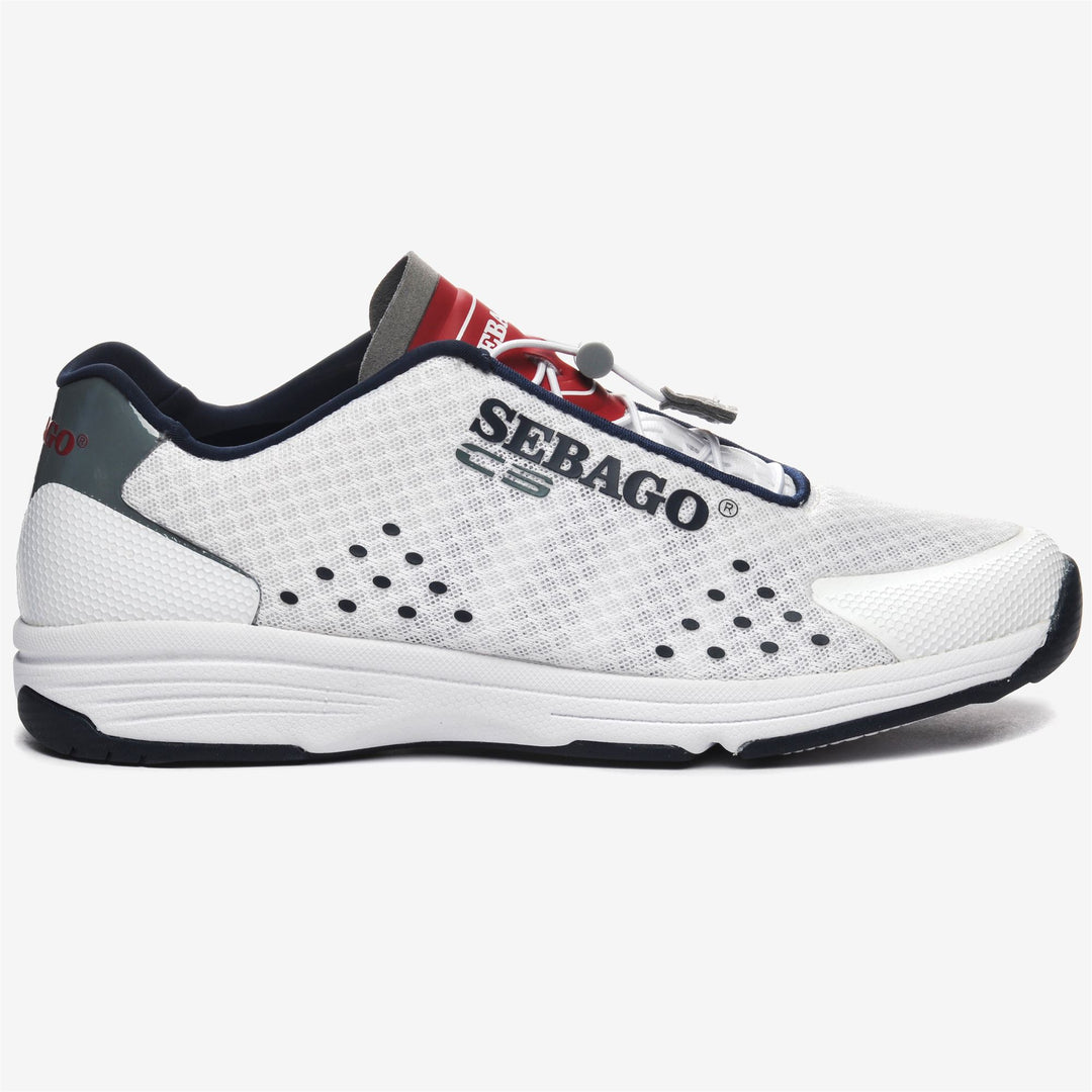 Grey White Women's Low Cut Sailing Sneakers with Water-Draining Technology 01