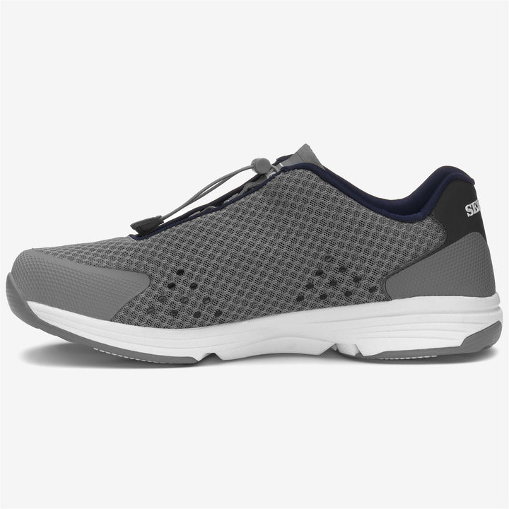 Grey Navy Women's Sailing Sneakers with Water-Draining Technology 3