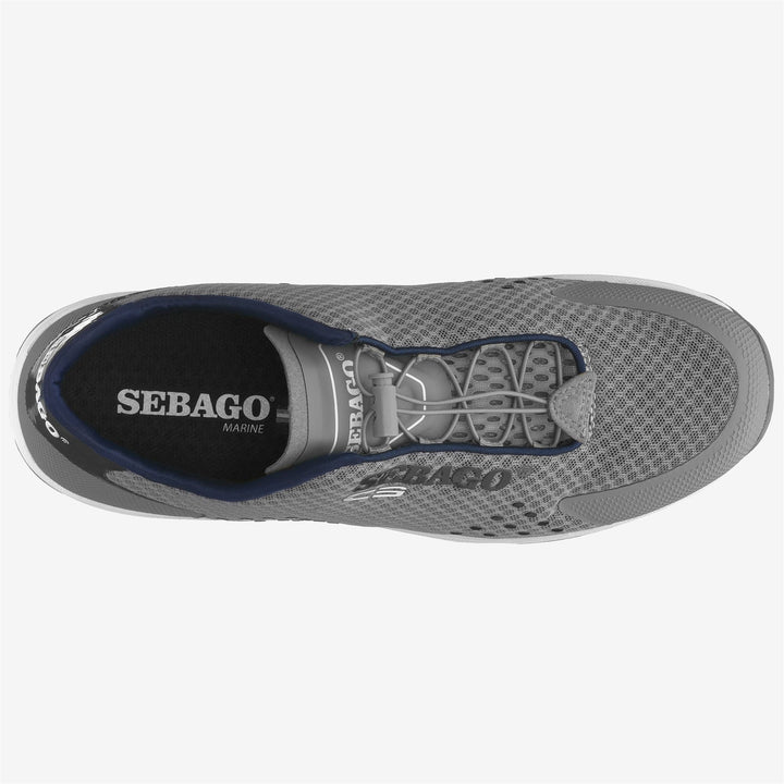 Grey Navy Women's Sailing Sneakers with Water-Draining Technology 4
