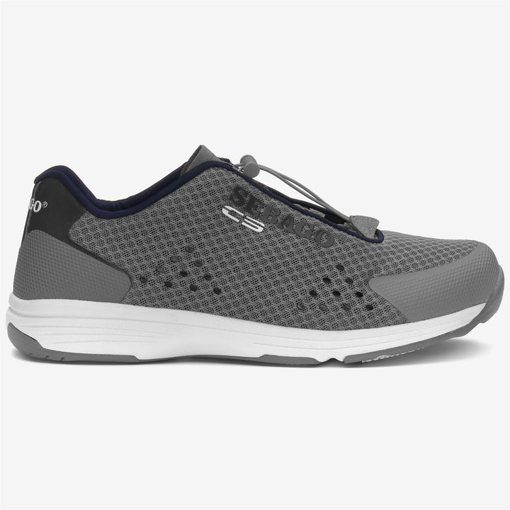 Grey Navy Women's Sailing Sneakers with Water-Draining Technology 1