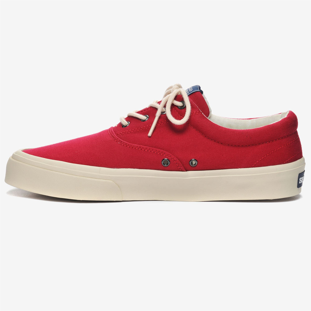 Sneakers Nautiche Basse Uomo Rosso Marrone per Vela main
